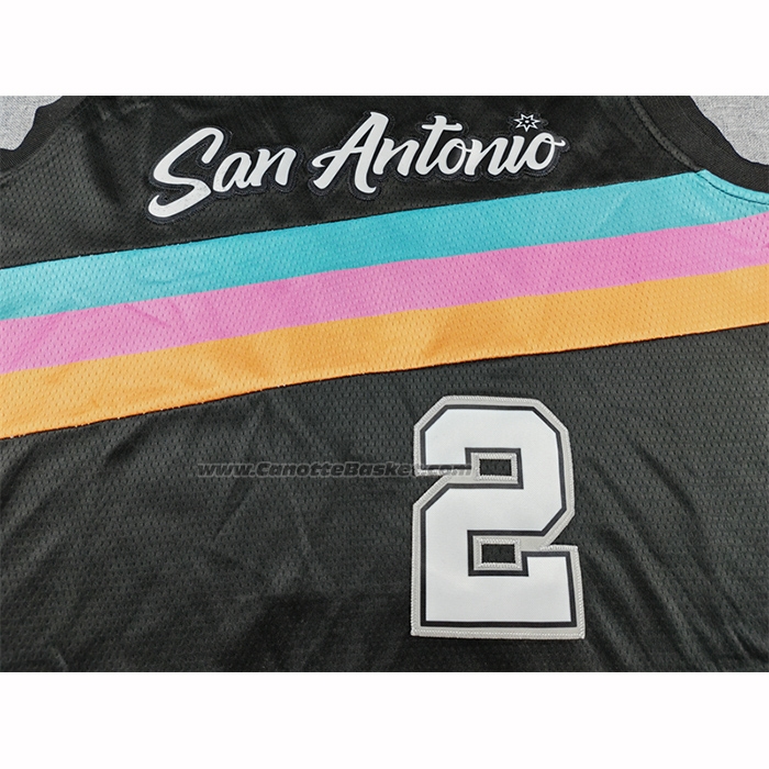 Maglia San Antonio Spurs Dylan Harper No 2 Citta 2025-26 Nero